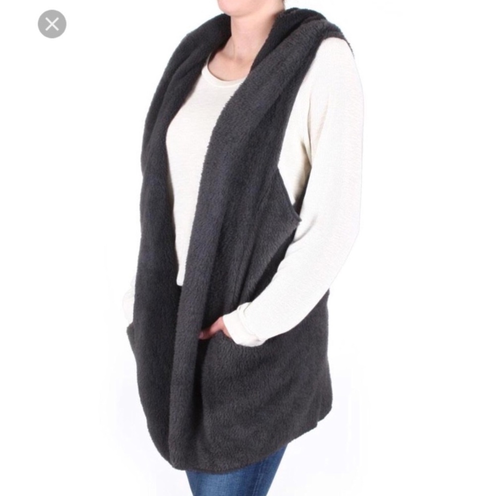 Honey Punch Fuzzy Hooded Vest